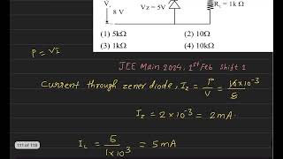 In the given circuit if the power of rating of zener diode is 10mWthe value of series resistance Rs [upl. by Salahi]