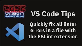 VS Code tips — Quickly fix all linter errors in a file with the ESLint extension [upl. by Chamkis607]