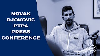 Novak Djokovic Press Conference at the US Open  PTPA [upl. by Pachton]