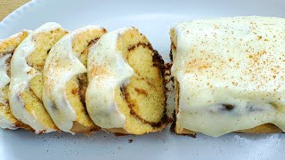 Quick Delicious Cake Recipe  Starbucks Style Cake in 5 Minutes Cinnamon Roll Cake with Frosting [upl. by Pain]