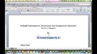 C Classes Copy Constructor Assignment operator and Destructor Part 1 [upl. by Schapira]