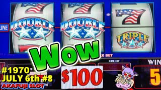 100 Slot Machine  Triple Double Stars Jackpot Han Pay 3 Reel at Pechanga Casino [upl. by Ahsienahs128]