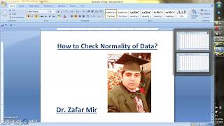 How to check the Normality of Data using SPSS DrZafar Mir [upl. by Orland]