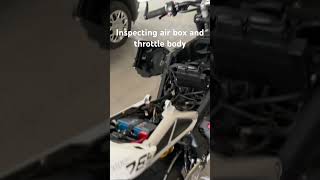 Street triple 765 air box and throttle body inspection [upl. by Territus]