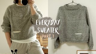 Knit your own Raglan Sweater PART 1│Everyday Sweater│Raglan sweater tutorial│For Beginners and You [upl. by Viviane786]