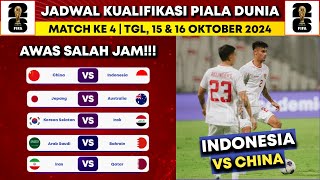 Jadwal Kualifikasi Piala Dunia 2026  Indonesia vs China  Klasemen kualifikasi piala dunia [upl. by Doley]