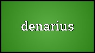 Denarius Meaning [upl. by Kcirdet954]