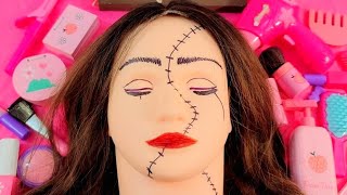 🌼 ASMR Wooden Makeup Beetlejuice Delores on Mannequin Whispered [upl. by Llesirg]