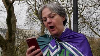 Maria M reading Linda Blade at the SaveWomensSports rally  Hyde Park London  23042023 [upl. by Eikin]