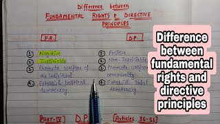 Difference between fundamental rights amp directive principles lec21 indian polityAn aspirant [upl. by Aham]