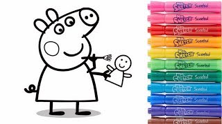 ROTULADORES MÁGICOS Descubre los dibujos secretos Peppa Pig Paint Colouring for Kids [upl. by Thia616]