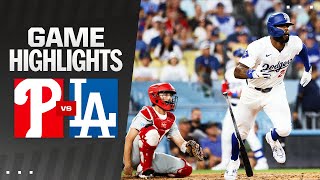 Phillies vs Dodgers Game Highlights 8524  MLB Highlights [upl. by Bale12]