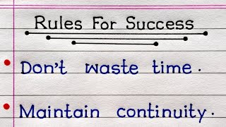 Rules For Success  15 Rules For Success In Life [upl. by Che]