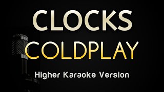 Clocks  Coldplay Karaoke Songs With Lyrics  Higher Key [upl. by Aenej727]