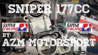 Sniper 177cc  AZM Motorsport  Uma 62mm Sniper 150  Uma Radiator  Uma r3 cams  Uma Throttle Body [upl. by Bessy]