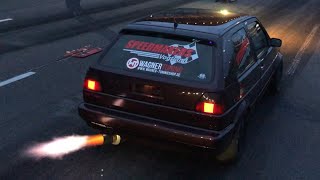 1300hp Turbosektor Ost VW Golf R33 Turbo 90sec  279kmh L8 Night Lausitzring 2021 [upl. by Uehttam]