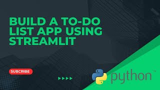 Build ToDo List App Using Streamlit With Python  Python Project With Source Code [upl. by Ailemor]