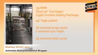 Wulftec WCRT200 Automatic Rotary Arm Stretch Wrapper  Dual Carriages [upl. by Harihs]