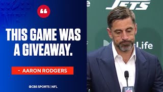 Aaron Rodgers addresses the timely miscues throughout the game for the Jets  Press Conference [upl. by Lagas]