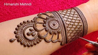 easy mehndi designs back side  mehandi ka design  mehndi design simple  Mehndi ki design  mehndi [upl. by Nneb623]