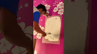 Staincil desigin painting 🏡wallartdecoration wallart paintingwall [upl. by Yelsha446]