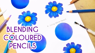 4 WAYS TO BLEND COLOURED PENCILS  Blending Coloured Pencils for Smooth Shading [upl. by Enaujed271]