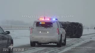 Kearney Nebraska  Roll Over Accident and Winter Storm Impacts  January 25 2021 [upl. by Lunetta]