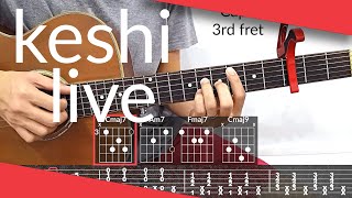 blue live keshi Guitar Tutorial  Tab Chords [upl. by Meakem]