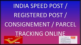 Speed Post  Registered Post  India Post Consignment Parcel Tracking Online 2021 2022 [upl. by Price]