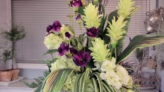 Arranging with Tall Tropical Forms Floristry Tutorial [upl. by Taryn]