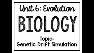 Biology Lesson Genetic Drift Simulation Lab [upl. by Sucy]