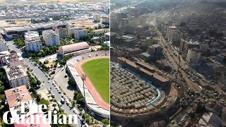 Before and after drone footage shows extent of devastation in quakeshit Turkey [upl. by Phedra]