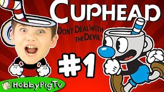 Cuphead Level One Forest Follies Hardest Video Game EVER HobbyPigTV [upl. by Treblihp]