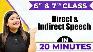 Direct and Indirect Speech  Cheat Sheet Series For Class 6th amp 7th [upl. by Aselehc422]