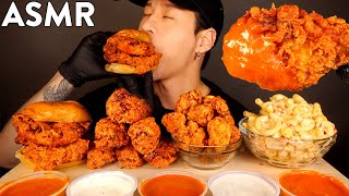 ASMR MUKBANG SPICY CHICKEN WINGS amp CHICKEN SANDWICH amp POPCORN CHICKEN amp MAC No Talking [upl. by Borchert]