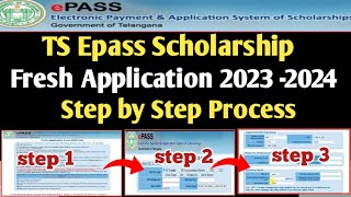 Ts epass scholarship fresh application step by step process how to apply scholarship in Telugu 2023 [upl. by Ibed]