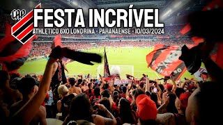 FESTA SENSACIONAL Músicas da Torcida Os Fanáticos em Athletico 6x0 Londrina  Campeonato Paranaense [upl. by Nysa]