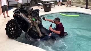 Canam XMR 1000 in swimming pool SEND IT [upl. by Yorgen]