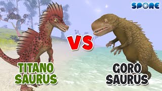 Titanosaurus vs Gorosaurus  Titan Faceoff S4E11  SPORE [upl. by Netnert]