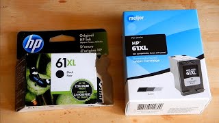 HP 61XL Ink Cartridge vs Meijer Brand 61XL Remanufactured Ink Cartridge  WILL IT WORK [upl. by Yv]