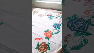 🥀Bed sheet design✨🥀 youtubeshorts trending ytshort painting bedsheet sanahusain [upl. by Haag365]