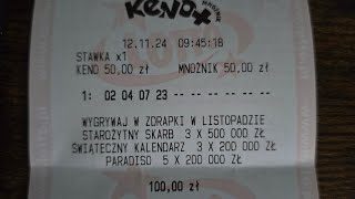 Keno za 100 zł 🤑🤑zdrapki lotto gierki wygrana win subscribe [upl. by Eph]