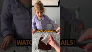 Blondie tries a brownie for the first time 😁 toddlers baking dessert [upl. by Sampson]