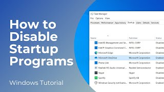 How to Disable Startup Programs in Windows 10 [upl. by Naugal]