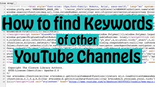 How to find Keywords of other YouTube Channels [upl. by Mitchell]