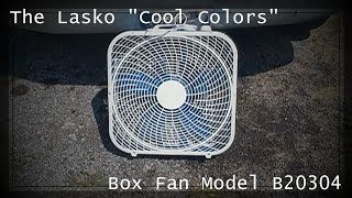 Eskies Vlog 071214 The Lasko quotCool Colorsquot Box Fan Model B20304 [upl. by Eckblad984]