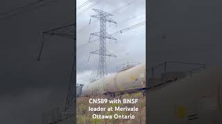 cn589 train at Merivale with bnsf leader [upl. by Metabel]