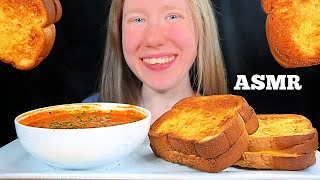 ASMR GRILLED CHEESE amp TOMATO SOUP MUKBANG EATING SOUNDS [upl. by Inasah]