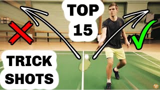 TOP 15 BADMINTON TRICK SHOTS USEABLE [upl. by Naiva]