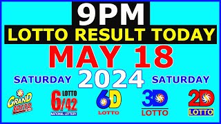 Lotto Result Today 9pm May 18 2024 PCSO [upl. by Camila]